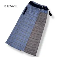 良品✨REDYAZEL タイトスカート ロング Sチェック バイカラー ベルト付