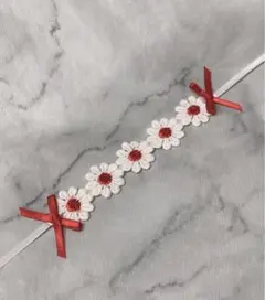 ぬい用　ぬい服　ヘッドドレス　花冠　お花　にじぱぺ　ちびぐるみ　ちびぬい　花　赤