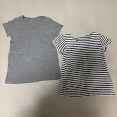 授乳服　マタニティ トップス グレーとストライプ セット