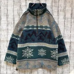 80s L.L.Bean ハーフジップ プルオーバー ウールジャケット