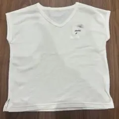 ホワイト メッシュ Vネック Tシャツ