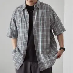 MONO-MART チェック柄 半袖シャツ オーバーサイズ