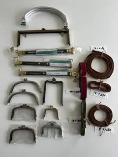 最終値引き【まとめ売り】ハンドメイド資材 本革ひも がま口 口金 持ち手 大量