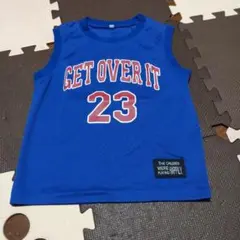 バスケットボール風 ノースリーブ ブルー 120cm