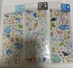 マリンドロップシール　水族館　クラゲ　ジンベエザメ　エイ　イルカ