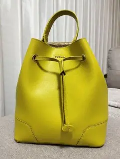 フルラ 巾着バッグ 2way ハンドバッグ ショルダーバッグ イエロー