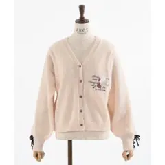 axes femme ディテクティブ刺繍ニットカーディガン