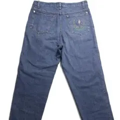 90s TRUSSARDI デニム XL イタリア製 刺繍バックポケット Y2K