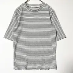 ルノンキュール ボーダーリブ半袖Tシャツ 白黒 フリー M 相当 シンプル iのサムネイル