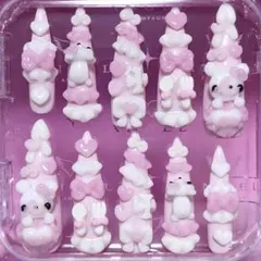 ❤︎現品❤︎ 量産型 地雷系 平成女児 ゴテゴテ ネイルチップ ウィッシュコア 姫系