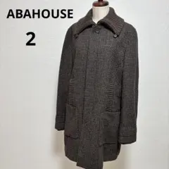 ABAHOUSE 千鳥格子 ウール混 スタンドカラーコート 2のサムネイル