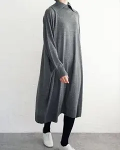 yko様専用　ミズイロインド mizuiroind ニットワンピース グレー