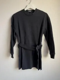 ZARA ブラック ニット チュニック ベルト付き