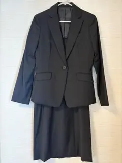 COMME CA ISMブラックスカートスーツ シングルボタン