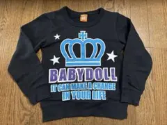 BABYDOLL トレーナー 黒 ブラック　王冠デザイン　130