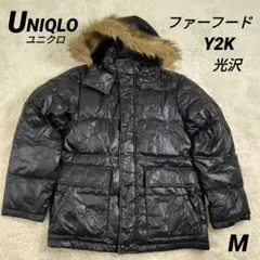 fur down jacket ファーダウンジャケット ユニクロ Y2K M