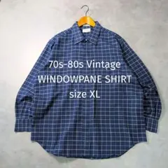 70s-80s ヴィンテージ ウィンドウペン チェックシャツ XL