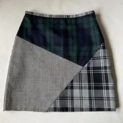 【O'NEIL OF DUBLIN】パッチワーク ミニスカート チェック Sのサムネイル