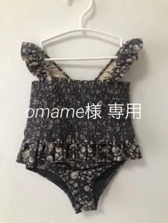 女の子用フリル花柄セパレート水着セット