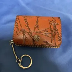 ★未使用★ レトロ レザー調 コインキャッチャー 財布 小銭入れ ブラウン ✨