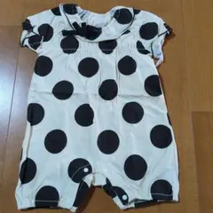 新品、未使用　黒のドットロンパース 70-80cm