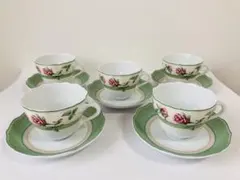 陶器製ミニチュア 茶器・おままごとセット 薔薇柄 MADE IN JAPAN 