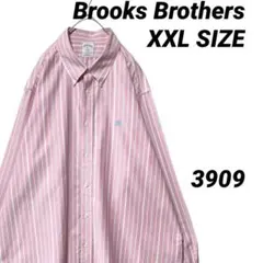 ブルックスブラザーズ XXL ストライプ 長袖シャツ スーピマコットン