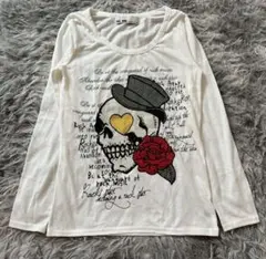 SEALAYER スカル バラ プリント 長袖Tシャツ 森ガール グランジ