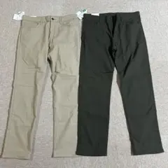 メンズ裏起毛ストレートパンツ2枚組