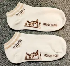 HERMÈS ホワイトソックス キャメルデザインのサムネイル