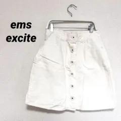 2461M▽エムズエキサイト　ミニスカート　フレア・タイト　コーデュロイ　ボタン