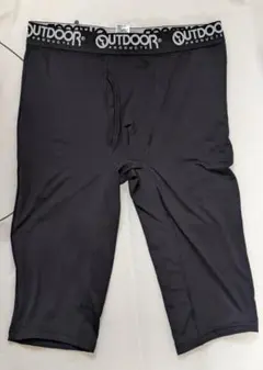 未使用 OUTDOOR 前開き 裏起毛 ハーフタイツ 黒系 М ロングボクサーのサムネイル
