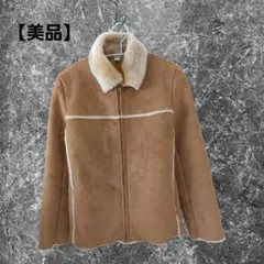 テ*ー様 【美品】UNIQLO　ブラウン ムートンコート ファー付き