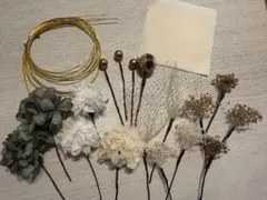 ドライフラワー ヘアアクセサリーセット