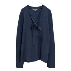 美品 ブルックスブラザーズ ボウタイ ニット ケーブル L ネイビー 洗える