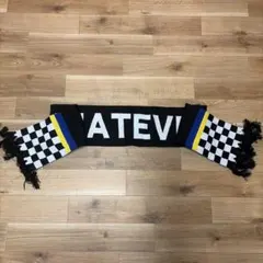 WHATEVER ロゴ ニットマフラー チェッカーフラッグ