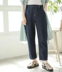 スタディオクリップ＊エコデニムイージーテーパードパンツ L 新品