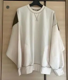 チチカカ　スウェット×キルティングプルオーバー　アイボリー