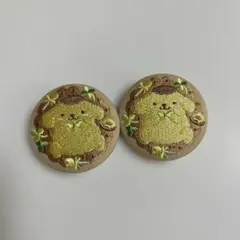 サンリオキャラクターズ　刺繍缶バッジ　ポムポムプリン