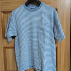 美品　ORCIVAL ボーダー ポケットTシャツ ライトブルー　値下げしました