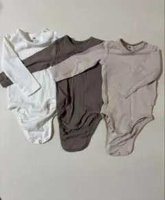 H&M オーガニックコットンロンパース 3枚セット