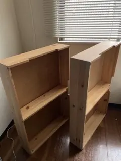 木製オープンシェルフと有孔ボードセット IKEA 白いフック付き - メルカリ