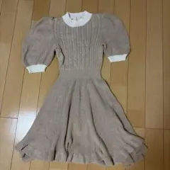 Rady バイカラー ケーブルニット 원피스 半袖 ベージュ