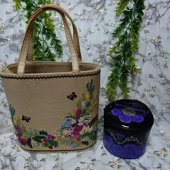 アナスイ カゴバッグ 刺繍 トート ハンド 花柄 オシャレ 可愛い - メルカリ