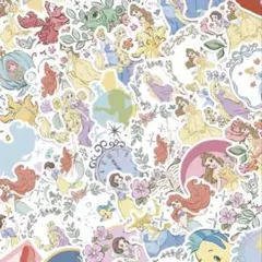 ディズニープリンセス　ステッカー　フレークシール　ダイカットステッカー　50枚