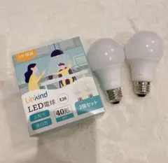 LED電球 昼白色 2個入り 口金直径E26 40形相当（4.2W）