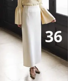 【新品】コンフォートジャージーライクタイトスカート6 ホワイト