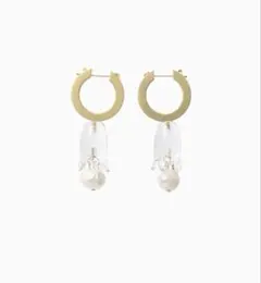 Floral Motif Glass Earrings - clear mameのサムネイル