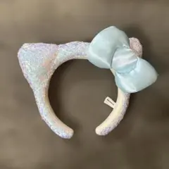 キティ スパンコール　カチューシャ　水色　USJ ユニバ