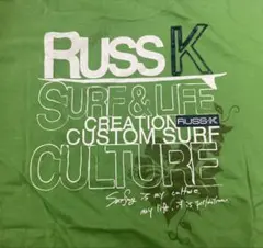廃番❗️ 貴重❗️ RUSS.K Tシャツ　グリーン　Ｌ　未使用　デッドストック①のサムネイル
